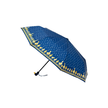 Clifton Women's Folding 100cm Duck Handle/Print Umbrella - Navy