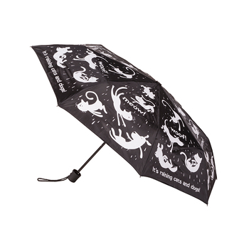 Clifton Women's Folding 98cm Deluxe Mini Maxi Umbrella - Raining Cats/Dogs