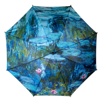 Clifton Women's Walking 103cm Wood Handle Umbrella - Water Lilies