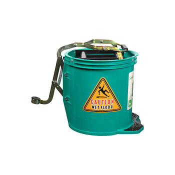 Cleanlink Heavy Duty Mop 16L Metal Bucket Wringer - Green