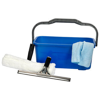 Cleanlink Window Cleaning Kit w/ Squeegee/Microfibre Cloth/Bucket