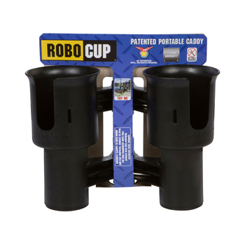 Robo Cup Portable 2-Drink Caddy/Bottle Holder - Black