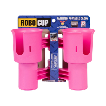 Robo Cup Portable 2-Drink Caddy/Bottle Holder - Hot Pink