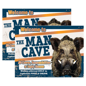 2PK AFN Aluminium 30x40cm Tin Sign Welcome To The Man Cave Wall Signage