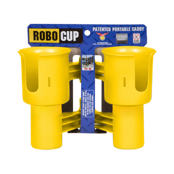 Robo Cup Portable 2-Drink Caddy/Bottle Holder - Yellow