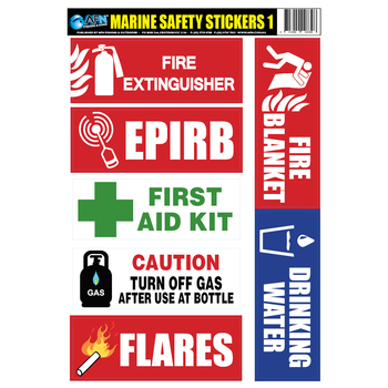 AFN Marine Safety UV Vinyl Boat Warning Stickers 1