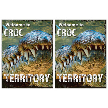 2PK AFN Aluminium 30x40cm Tin Sign Croc Territory Wall Hanging Signage