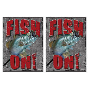 2PK AFN Aluminium 30x40cm Tin Sign Fish On Wall Hanging Signage