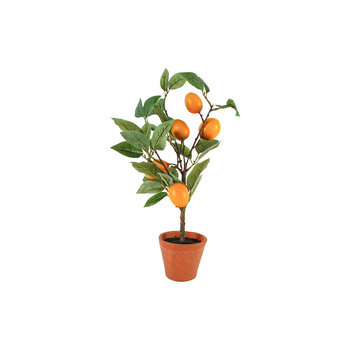 Maine & Crawford 43cm Lemon Tree Artificial Plant In Terracotta Pot