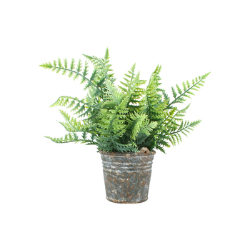 Maine & Crawford 30cm Fern In Tin Pot Artificial Plant