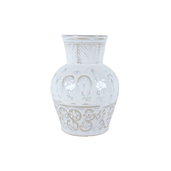 Maine & Crawford 22x16cm Boas Floral Olpe Stone Vase - White