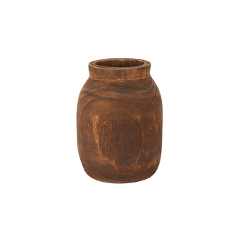 Maine & Crawford Ulla 25x14cm Wood Flower Vase - Brown