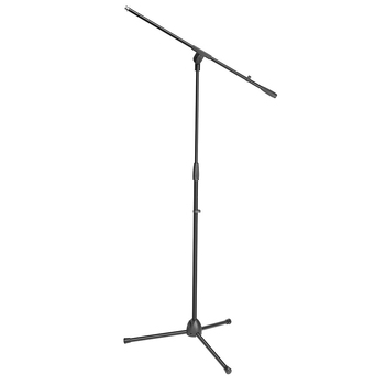 Adam Hall 162cm S5BE Microphone Stand Black w/ Boom Arm - Black