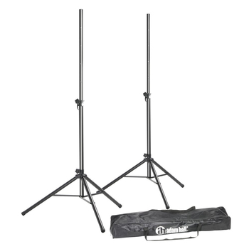 2pc Adam Hall SPS023SET Adjustable Aluminium Stands w/Bag For Speaker Black