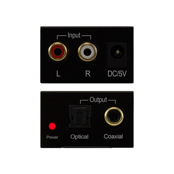 ANALOGUE TO DIGITAL CONVERTER RCA TO COAXIAL OR OPTICAL