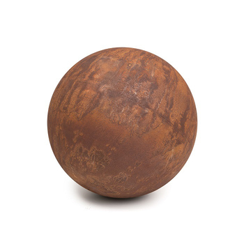 Garden Corten Steel 40cm Ball Round Outdoor Decor - Brown