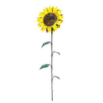 Garden 150cm Metal Stake Sunflower Floral Decor Large - Yellow