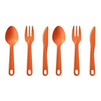 2x 3pc Eco Soulife All Natural Outdoor Camping Cutlery Set Orange