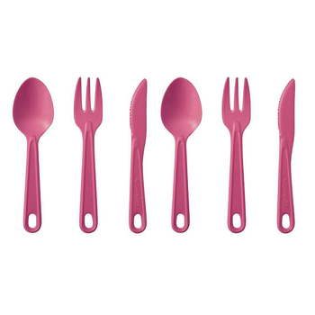 2x 3pc Eco Soulife All Natural Outdoor Camping Cutlery Set Pink