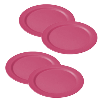 4PK Eco Soulife All Natural Outdoors Camping Dinner Plate Pink