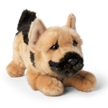 Living Nature 24cm German Shepherd Playful Pup Kids Soft Toy Brown