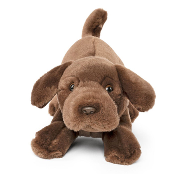 Living Nature 24.5cm Chocolate Lab Playful Pup Kids Soft Toy Brown