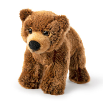 Living Nature 24cm Grizzly Bear Animal Plush Kids Toy Brown