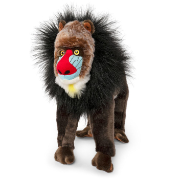 Living Nature 25cm Mandrill Stuffed Animal Plush Kids Toy Black