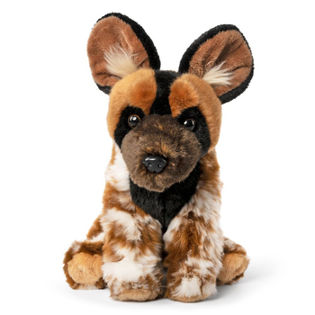 Living Nature 24cm African Wild Dog Stuffed Animal Plush Kids Toy Brown