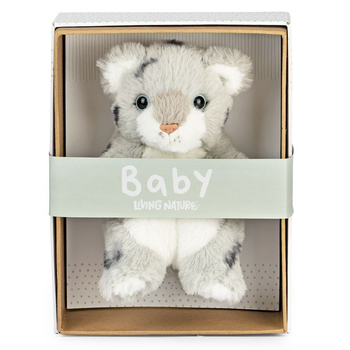 Living Nature 21cm Baby Snow Leopard Stuffed Animal Plush Kids Toy White