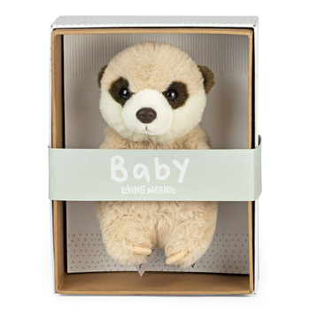 Living Nature 21cm Babies Meerkat Kids Stuffed Toy - Brown