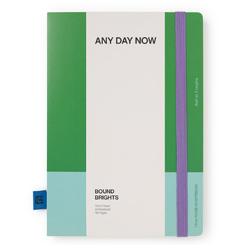 Any Day Now Bound A5 Dot Grid Writing Notebook - Sky & Green