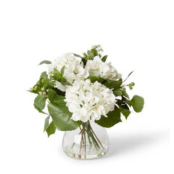 E Style Artificial 33cm Plastic Hydrangea Berry Mix in Allira - White