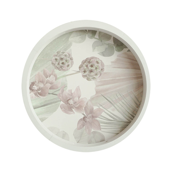 Rayell Botanica Round Food Dining Serving Tray Pink 40x40x6cm