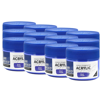 12PK Art Boxd 100ml Premium Acrylic Artists Paint - Royal Purple