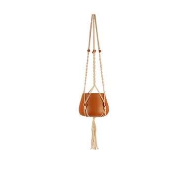 Maine & Crawford Zia 110x15cm Pot Macrame Plant Hanger - Terracotta