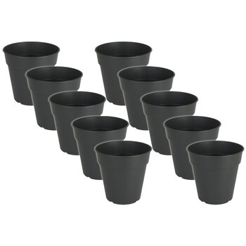 10PK Artevasi Madagascar Indoor/Outdoor Garden Pot 11x10.5cm Anthracite