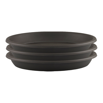 3PK Artevasi Round Indoor/Outdoor Garden Saucer For Pot 40x5.1cm Anthracite