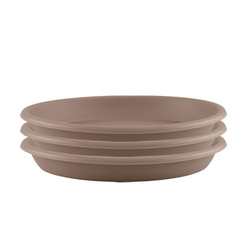 3PK Artevasi Round Indoor/Outdoor Garden Saucer For Pot 40x5.1cm Taupe