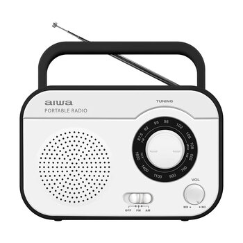 AIWA Portable Retro Manual AM/FM C Battery Radio White