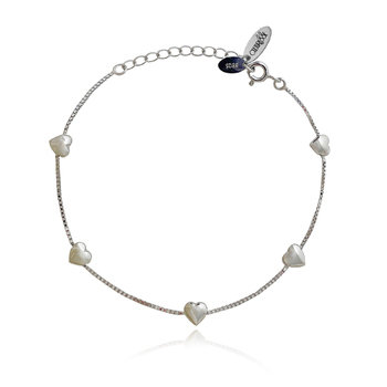 Culturesse Luana 23.4cm Heart Bracelet - Fine Silver