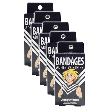 5x 20pc AFL Mascot Bandages Fremantle Dockers Adhesive Strips Kids 6y+