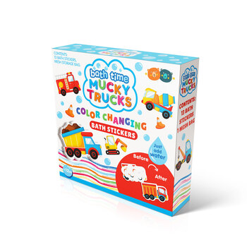 Buddy & Barney Colour Changing Bath Stickers - Mucky Trucks 1+