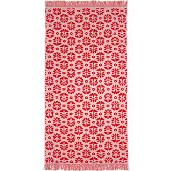 Bambury Ultra soft Durable Flora Beach Towel Poppy 75 x 150cm Cotton Woven