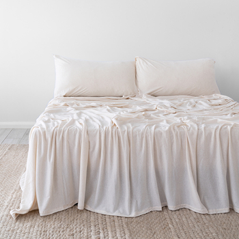 Bambury Size Queen BedT Organica Sheet Set Stone Home Bedding