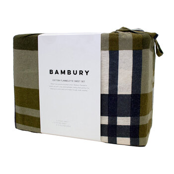 Bambury Devin 160GSM Flannelette Bedding Sheet Set Queen