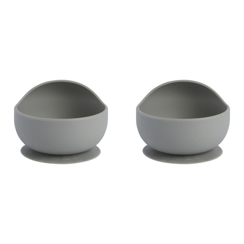 2PK Splosh Baby Elephant Silicone Suction Bowl 12cm Grey 0+