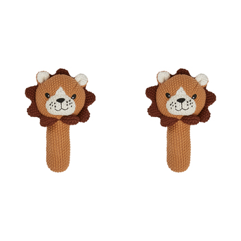 2PK Splosh Baby Lion Cotton Knitted Rattle 19cm Blue 0+