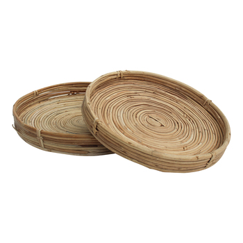 2pc LVD Round 40/30cm Tray Storage Home Decor - Natural