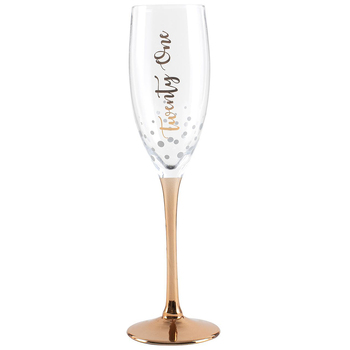 Twenty One Rose Gold Stem Champagne Glass 300ml 25cm Drinking Cup